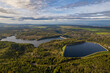 Aerial landscape panorama in the Harz mountains, Rappbode dam Bode river in Harz Mountains National Park, near Thale, Germany. Saxony-Anhalt , Germany
