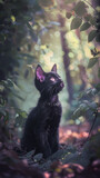 Fototapeta Londyn -  black kitten with pointed ears