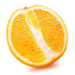slice of orange isolated on the white background. Clipping path