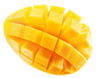 slices of mango isolated on the white background. Clipping path