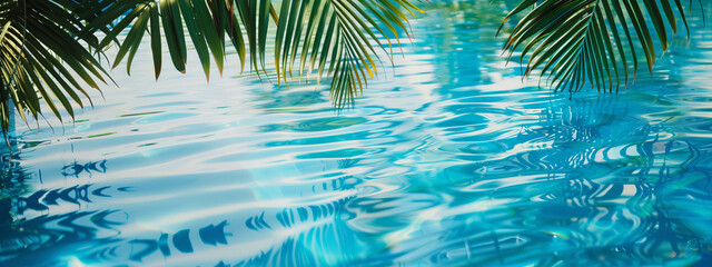 beautiful pool banner with copy space