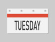 Template icon page calendar, day of week Tuesday