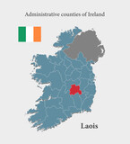 Fototapeta  - Vector map Ireland, county Laois