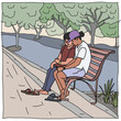 © Austockphoto - Two people of asian decent sitting on street bench with thongs off