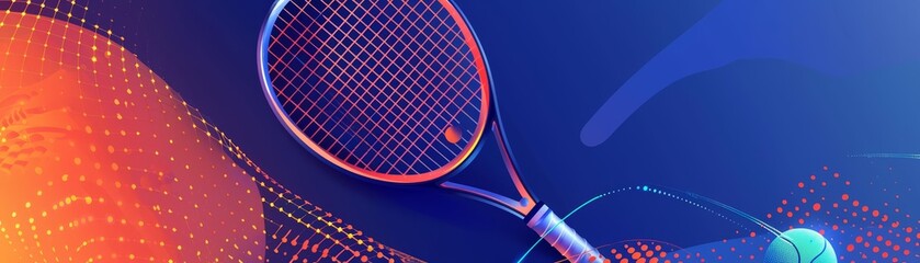 Wall Mural - layout design with dynamic shapes showcases a tennis tournament, elevating the championship atmosphe