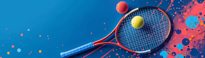 Wall Mural - layout design with dynamic shapes showcases a tennis tournament, elevating the championship atmosphe