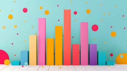 Poster - A bar chart illustrating sales performance, with colorful bars indicating growth or decline