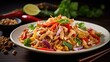 © CStock - Pad Thai, featuring stir-fried rice noodles tossed with colorful vegetables,