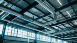 Fototapeta  - Industrial ventilation systems remove airborne contaminants and maintain indoor air quality in industrial facilities, protecting workers from respiratory hazards and health risks