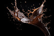 Image of dark Chocolate splash isolated on black background
