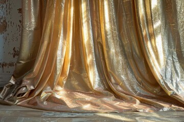 Glistening Silk Drapes in Metallic Tones