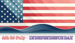 The flag of the USA, 4th of July Independence day,  illustration