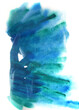 A blue green watercolor paintography portrait silhouette of a man