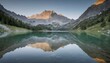 A mountain landscape with a tranquil alpine lake r upscaled 6