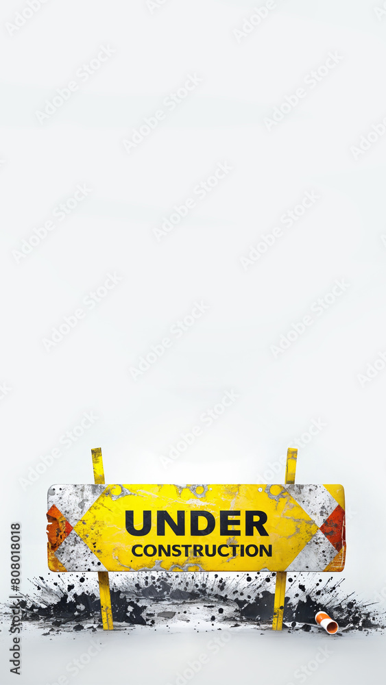 Flat isometric vector like banner illustration UNDER CONSTRUCTION ...