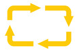 循環サークルの長方形矢印/黄色