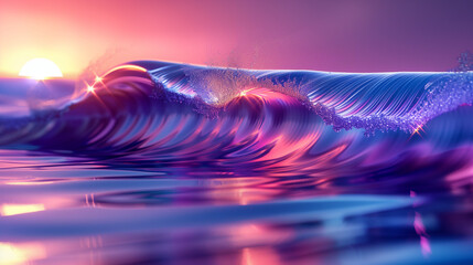 Wall Mural - Big Neon Wave Background .
