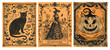 Collection of vintage background halloween
