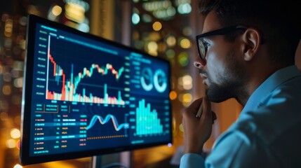 Poster - A stock market analyst presenting investment recommendations, financial planning