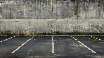 Poster - A parking lot with a fire hydrant and two empty spaces, AI