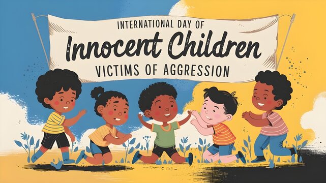 International Day of Innocent Children Victims of Aggression. background, banner, card, poster, template. Vector illustration.