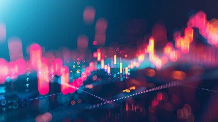 Fototapete - Candlestick charts displaying stock price movements, financial analysis concept