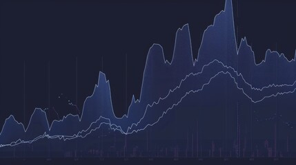 Fototapete - Graph showing stock market performance over time, investment growth