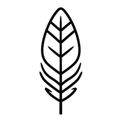 minimalist black-and-white leaf drawing with clean lines on a white background.