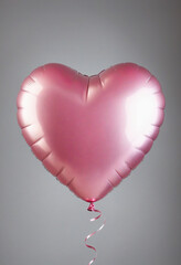 Shiny Metallic Pink Heart Balloon perfect for romantic celebrations and special occasions