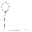 continuous line drawing of celebration balloon isolated on transparent background. Vector illustration