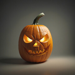 Eerie Jack-o-Lantern Carved for Halloween on a Transparent Background, Created with Generative AI Technology
