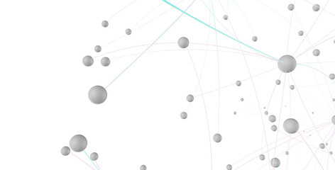 Leinwandbilder - Abstract 3d render, network concept, background