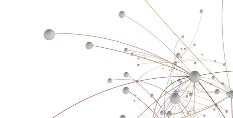 Fototapete - Abstract 3d render, network concept, background