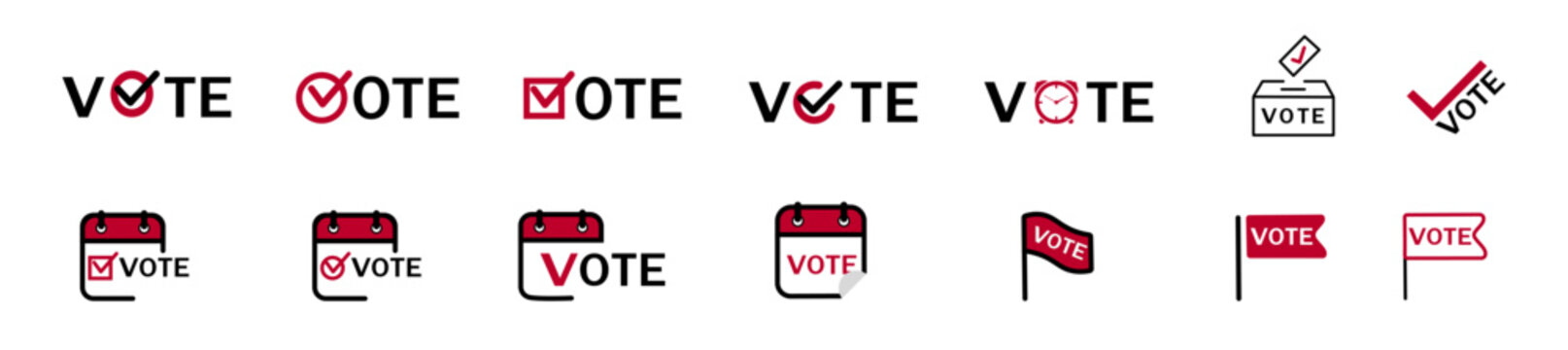 Election voting icon. Political campaign collection icons. Vote on the ballot. Stock vector. EPS 10