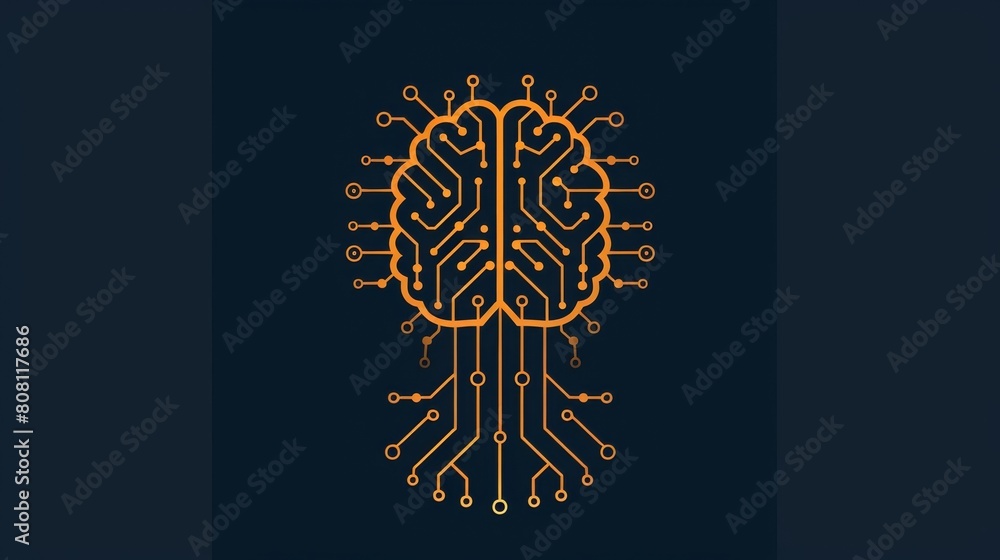 Deep Learning symbol featured in industry 4.0 icon set. Minimalistic ...