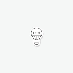 Poster - Led bulb icon sticker isolated on gray background