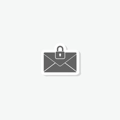 Poster - Lock e-mail icon sticker isolated on gray background