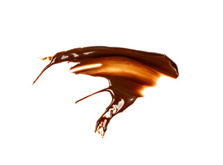 Wall Mural - Chocolate Smear Isolated, Melted Chocolate Texture on White Background, Chocolate Sauce Pattern