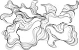 Fototapeta Perspektywa 3d - Abstract wavy, waving, billowy, squiggly and squiggly lines. Curly hand drawn illustration.