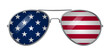 Sunglasses with flag of the USA. Vector and PNG on transparent background. 