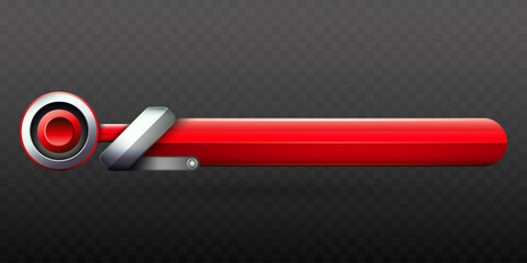 Wall Mural - red and silver colored lower third title banner for video screen broadcast presentations