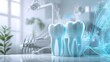 Design banner for dental clinic featuring various dental health issues and treatments. Concept Dental Health, Treatments, Oral Care, Services, Clinic