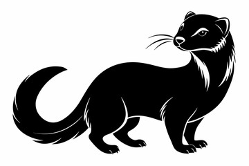  A ferret silhouette black vector artwork illustration 