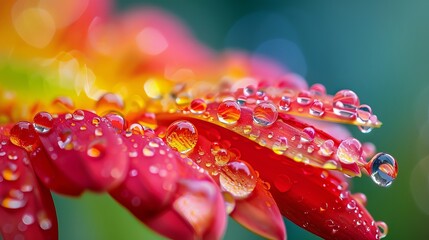 Wall Mural - flower and rain drops - macro photography