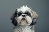 Fototapeta Psy - adorable shih tzu puppy closeup portrait pet photography studio shot