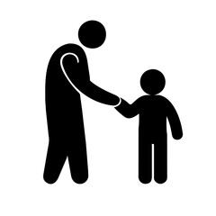 Wall Mural - A man holds a child 