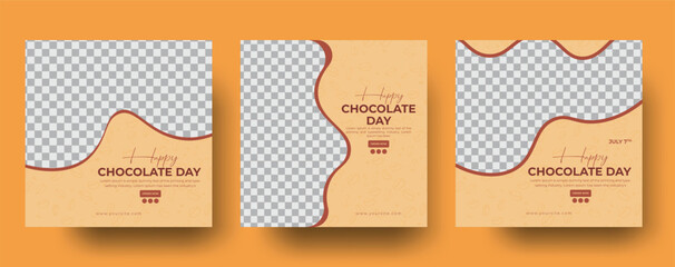 Chocolate Day social media  post design suitable for web ads, or World Chocolate Day promotional poster banner design  