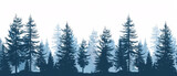 Fototapeta  - Silhouettes of coniferous trees in the forest. Vector illustration.
