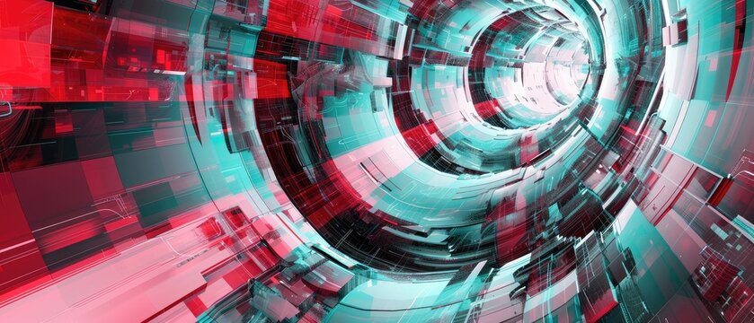 ruby, pewter, aqua ultra futurist tech abstract background