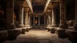 Secret underground chamber in a Roman temple hiding treasures